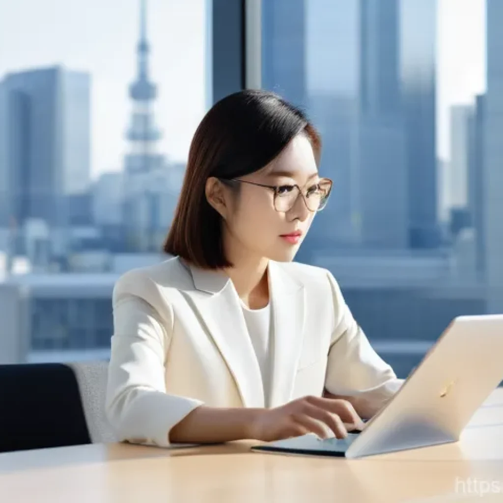 지적재산권 컨설턴트로서의 하루 - **Prompt:** A professional and intelligent Japanese female intellectual property consultant, in her ...